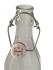 Facetted Clear Glass Bottle with Stainless Steel Shackled Ceramic Closure .500 ml.Set of 6 nos